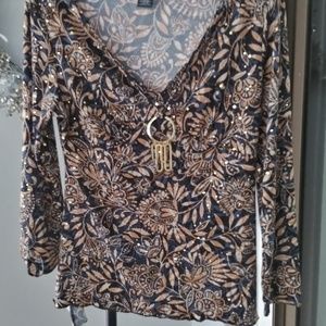 Bay studio womens top w bling size M